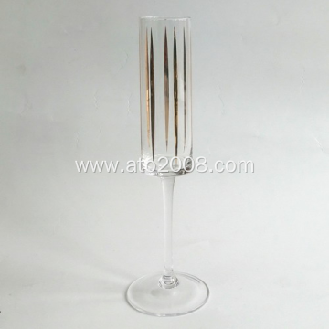 Champagne Flute Glass With Gold Decal